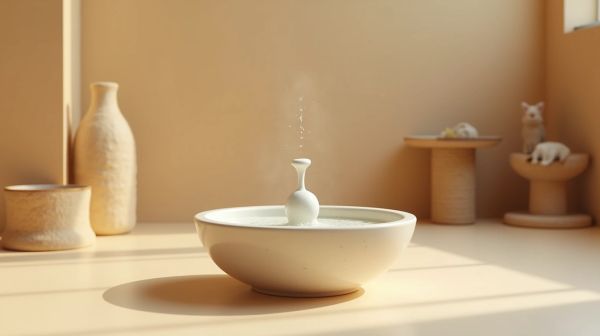 Améliorez l'hydratation de votre chat avec une fontaine en céramique
