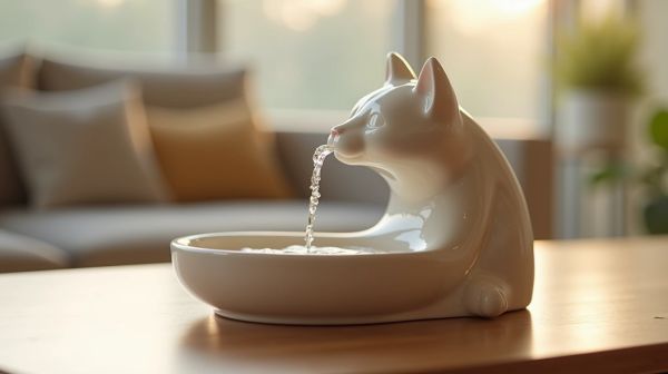 Améliorez l'hydratation de votre chat avec une fontaine en céramique
